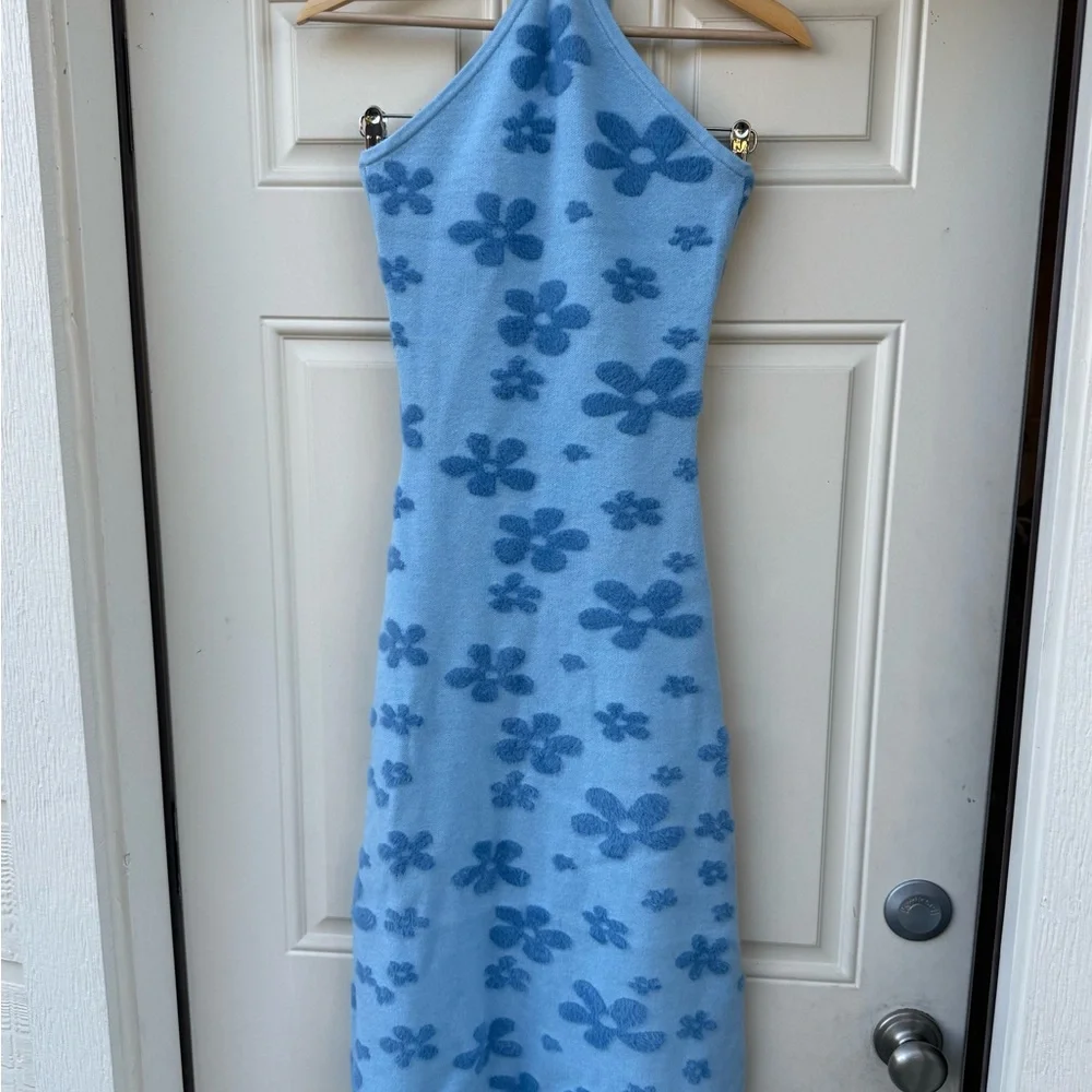Hello Molly Blue Floral Halter Neck Dress - Picture 2 of 4